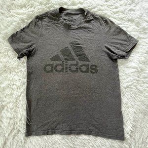 Medium Mens Dark Gray & Black Logo Adidas Tshirt